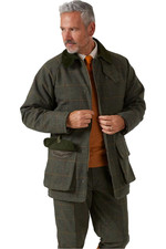 2022 Alan Paine Mens Rutland Waterproof Tweed Coat RUTGCOT - Seaweed